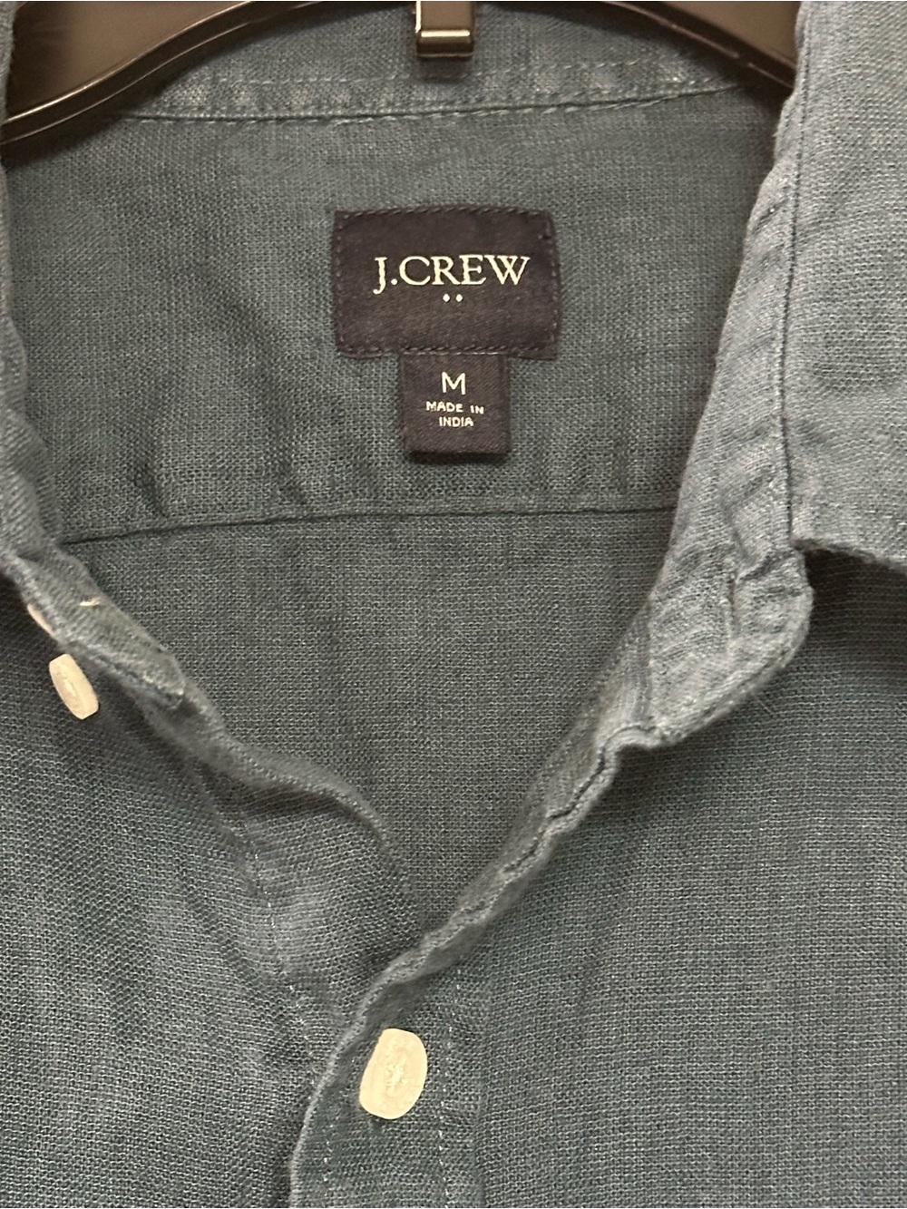 J.Crew Men’s Blue Linen Button Shirt Long Sleeve Pocket M Quiet Luxury Coastal - Picture 2 of 7